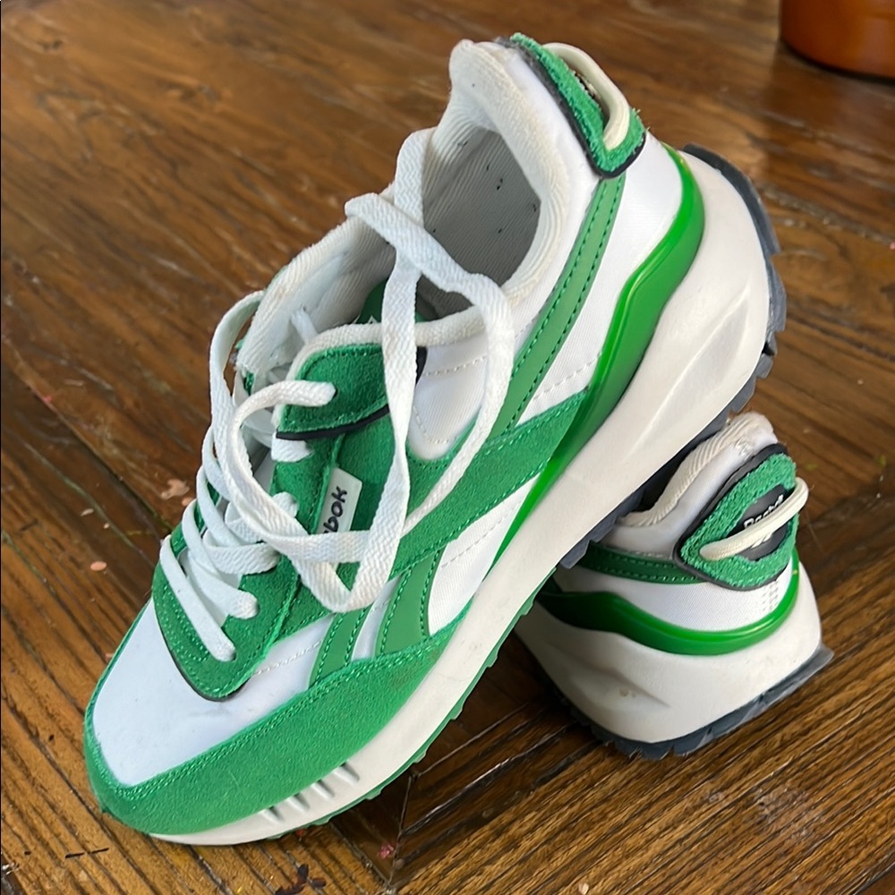 Reebok Green and White Sneakers